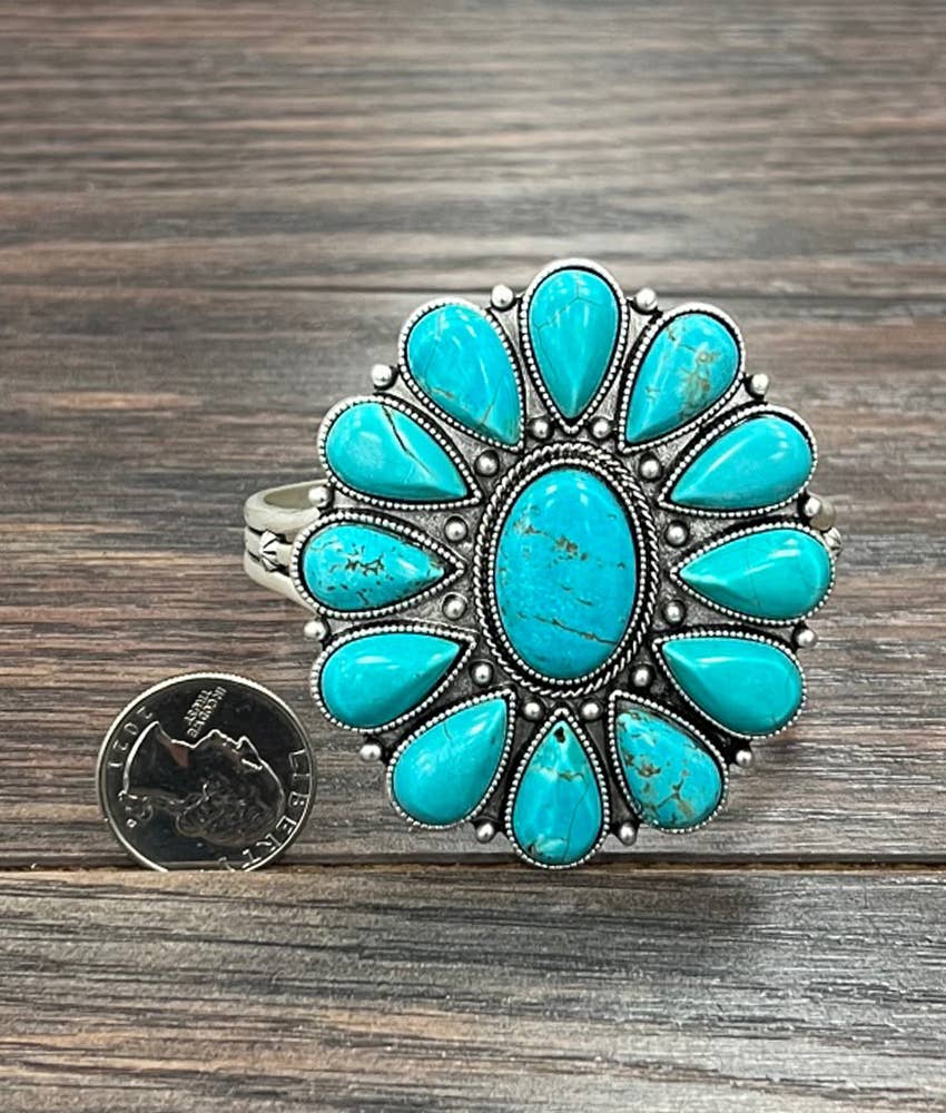 711269, Navajo Turquoise, Brass Cuff Bracelet