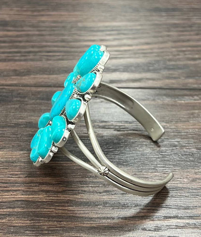 711269, Navajo Turquoise, Brass Cuff Bracelet